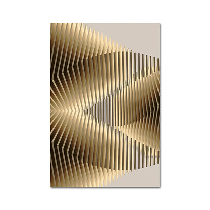 Modern Abstract Golden Sun Moon Wall Art Fine Art Canvas Prints 3d Visual Geometric Pictures For Luxury Loft Penthouse Home Office Decor