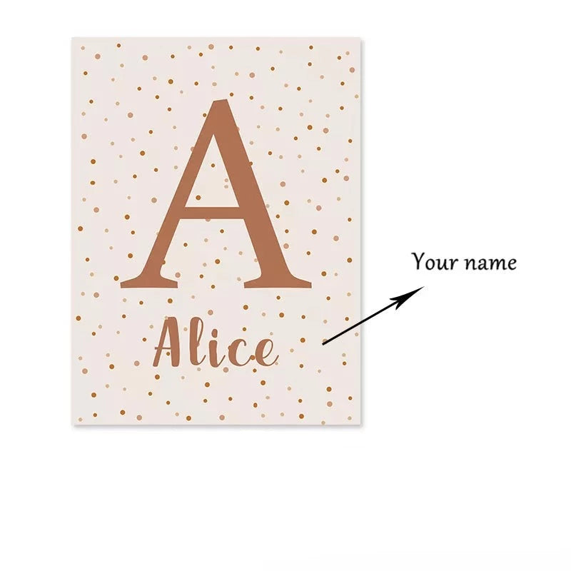 Sun & Rainbow Personalized Nordic Nursery Wall Art Fine Art Canvas Prints Customized Baby's Name Posters Prints For Kid's Room Decor