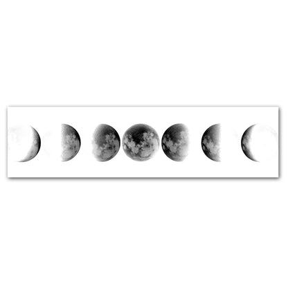 Moon Phases Wide Format Black White Wall Art Fine Art Canvas Prints Pictures For Bedroom Above The Bed Living Room Decor