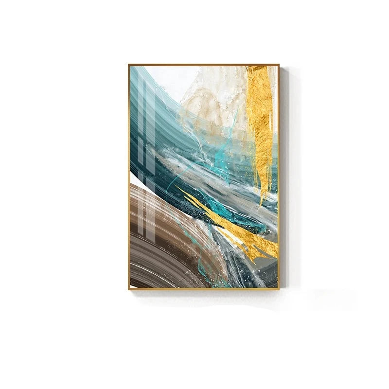 Abstract Green Brown Color Splash Wall Art Fine Art Canvas Prints Modern Colors Pictures For Living Room Dining Room Contemporary Home Decor
