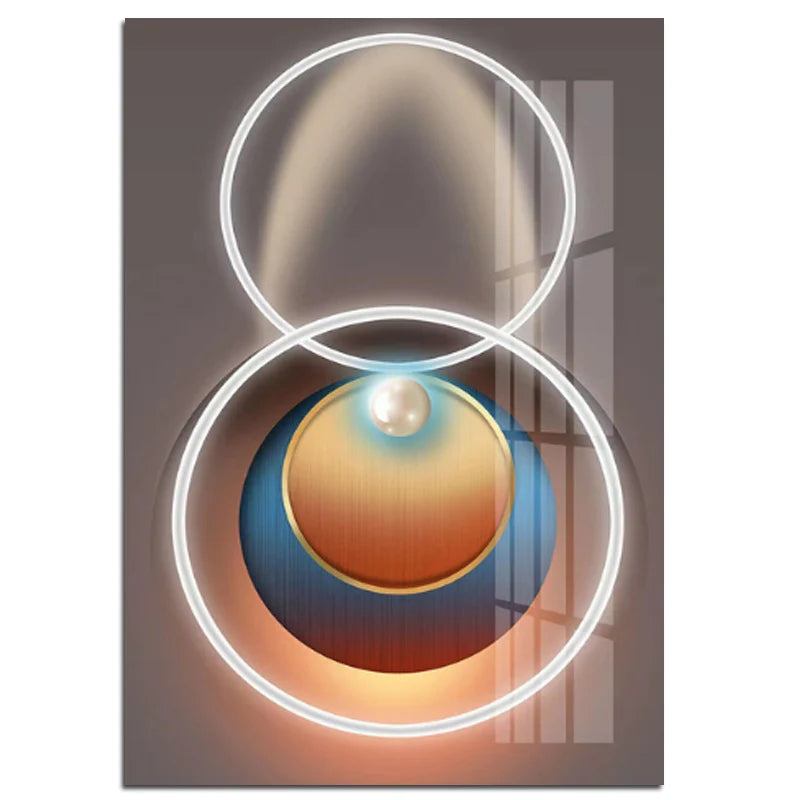 Abstract Futuristic Elements Modern Aesthetics Wall Art Fine Art Canvas Prints Pictures For Modern Loft Apartment Living Room Home Office Interior Decor