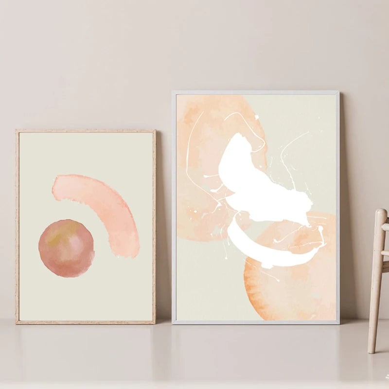Minimalist Pastel Watercolor Wall Art Fine Art Canvas Prints Modern Abstract Nordic Pictures For Living Room Bedroom Art Decor