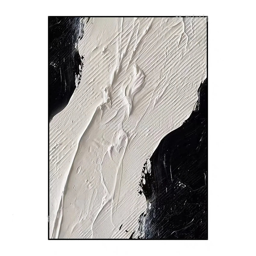 * Hand Painted * Modern Abstract Minimalist White Wall Art Thick 3D Textured Acrylic Painting On Canvas Modern Architectural Art For Contemporary Interiors (Unframed)