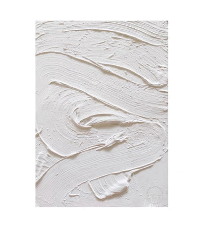 Modern Abstract * Hand Painted * Minimalist White Wall Art Thick 3D Textured Acrylic Painting On Canvas Modern Architectural Art For Contemporary Interiors (Unframed)