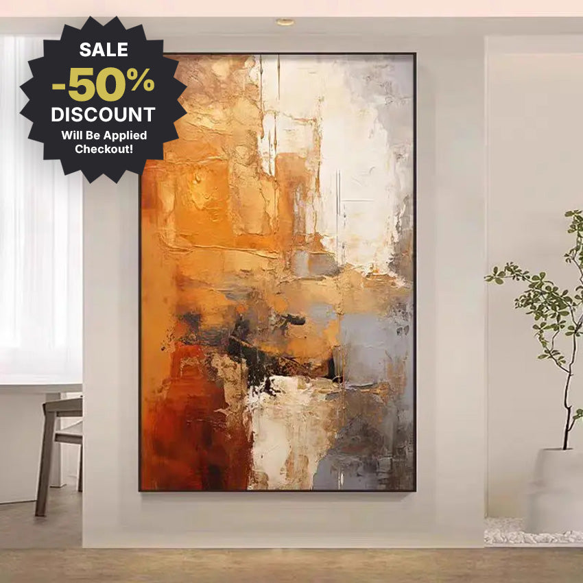 Large Format * Hand Painted * Modern Abstract Oil Painting Neutral Tones Textured Brush Contemporary&nbsp;Art For Living Room Foyer Entryway Art Decor