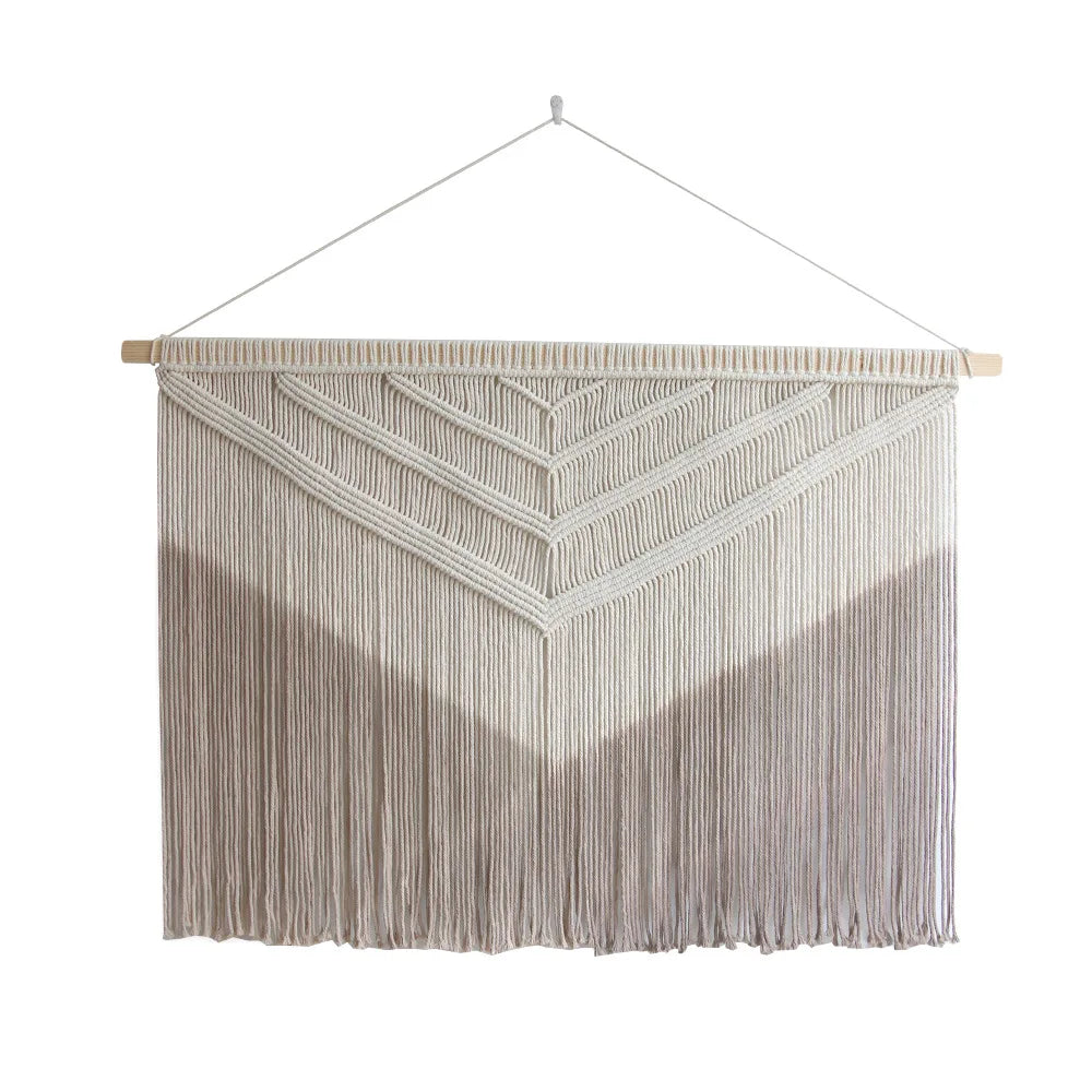 Hand Woven Nordic Macrame Wall Hanging Decoration Jacquard Geometric Modern Aesthetics Design Neutral Colors Centerpiece Textured Wall Decor For Living Room, Bedroom Wall Decor 2025 001