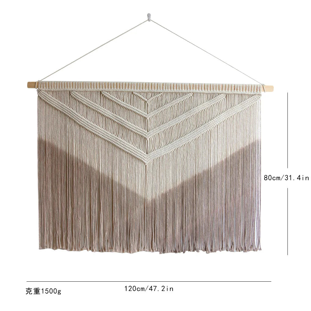 Hand Woven Nordic Macrame Wall Hanging Decoration Jacquard Geometric Modern Aesthetics Design Neutral Colors Centerpiece Textured Wall Decor For Living Room, Bedroom Wall Decor 2025 001