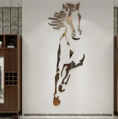 Acrylic 3d Horse Wall Sticker Removable Decal For Living Room Dining Room Entranceway Foyer Wall Decoration Creative DIY Home Decor