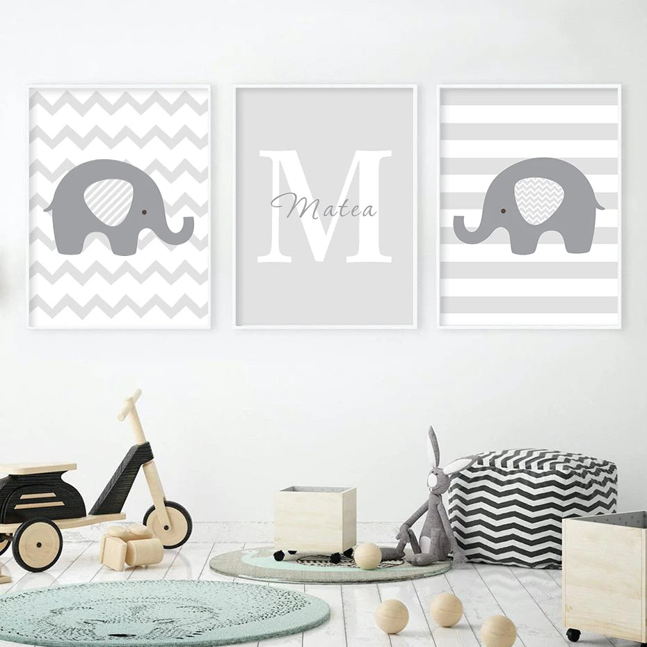 Dream Big Little One Personalized Baby's Name Nursery Wall Art Prints Posters Cute Customized Pictures For Kid's Room Wall Decororation