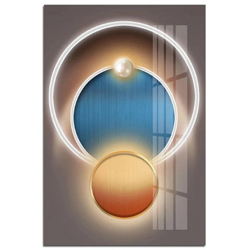 Abstract Futuristic Elements Modern Aesthetics Wall Art Fine Art Canvas Prints Pictures For Modern Loft Apartment Living Room Home Office Interior Decor