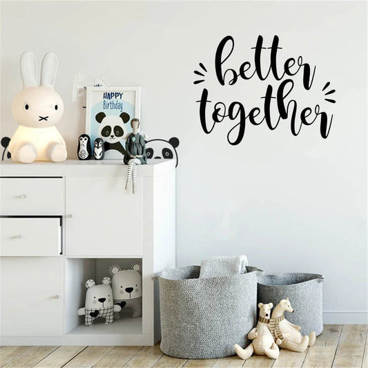 Lovers Quotes Wall Stickers Removable PVC Peel & Stick Wall Decoration Simple Words Wall Decals For Bedroom Living Room Creative DIY Home Decor