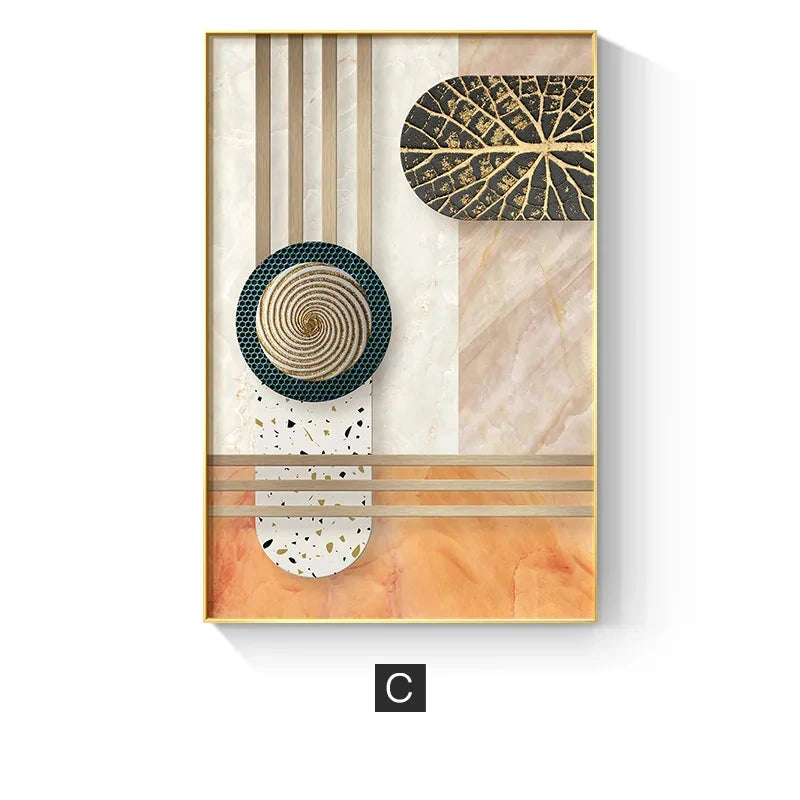 Modern Aesthetics Abstract Architectural Wall Art Fine Art Canvas Prints Pictures For Apartment Living Room Foyer Entrance Way Light Luxury Home Decor