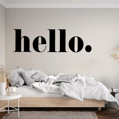 Big Hello Wall Sticker Modern Typography Welcome Signage Removable Peel and Stick PVC Vinyl Wall Decal For Foyer Entrance Hallway Creative DIY Wall Decor