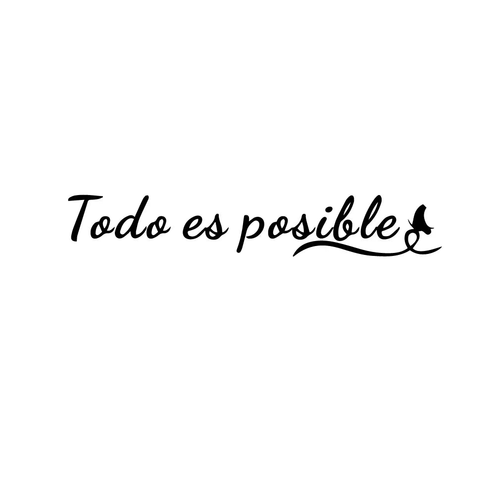 Todo Es Posible Inspirational Spanish Phrase Quote Wall Sticker Everything Is Possible Wall Decal Removable Peel and Stick Creative DIY Home Decor