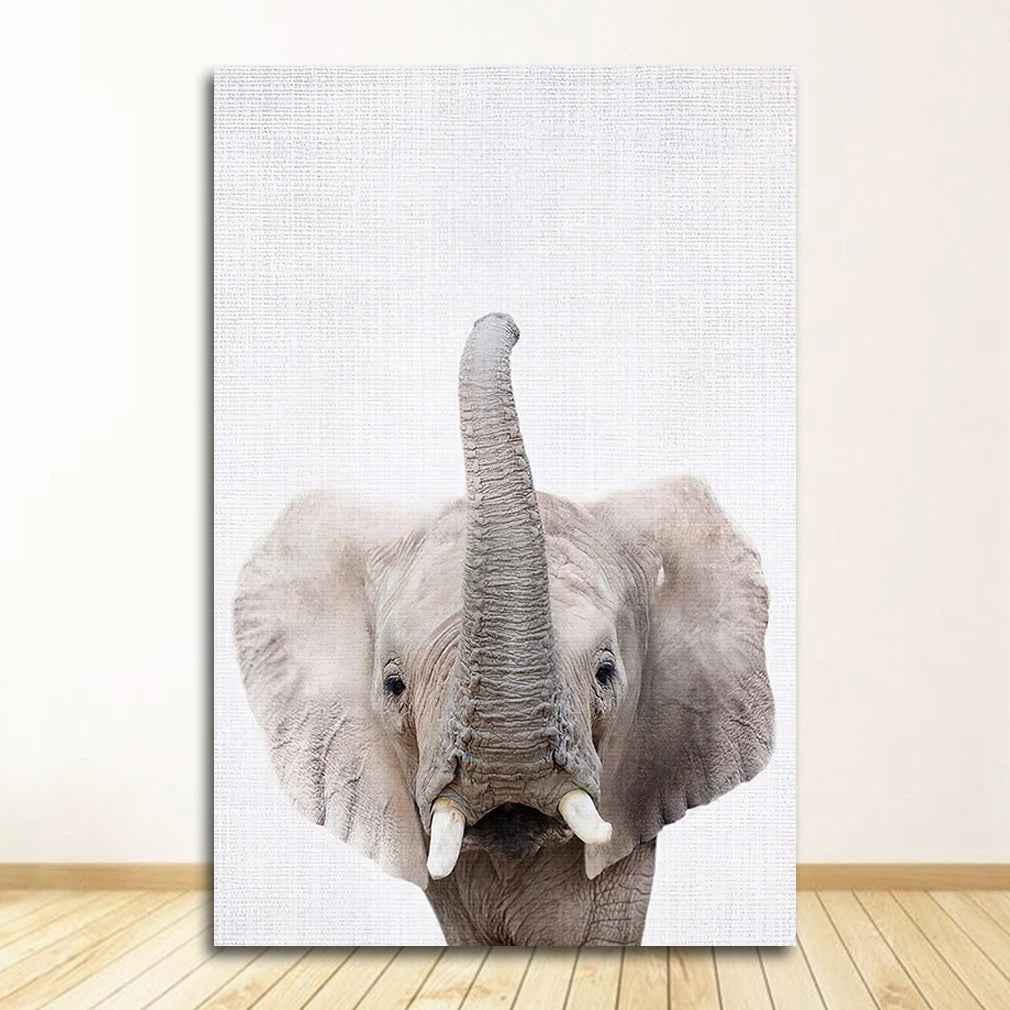 Bear Bunny Elephant Baby Animals Posters Wall Art Fine Art Canvas Prints Cute Pictures For Baby's Room Children's Room Nordic Nursery Art Decor 2025