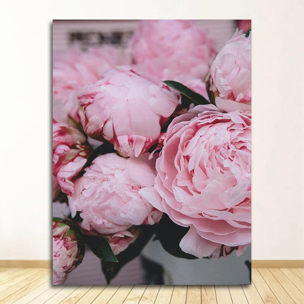 Pink Rose Floral Wall Art Fine Art Canvas Prints Chic Fashion Botany Pictures For Living Room Bedroom Boutique Art For Modern Interiors