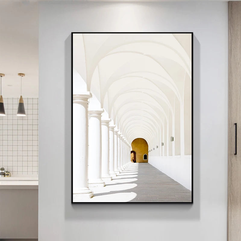 Abstract Architectural Abyss Black And White Wall Art Fine Art Canvas Prints Modern Pictures For Living Room Office Contemporary Home Decor