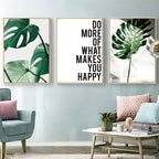 Inspirational Quotes Posters Golden Pineapple Green Leaf Monstera Wall Art Fine Art Canvas Prints For Living Room Home Office Decor