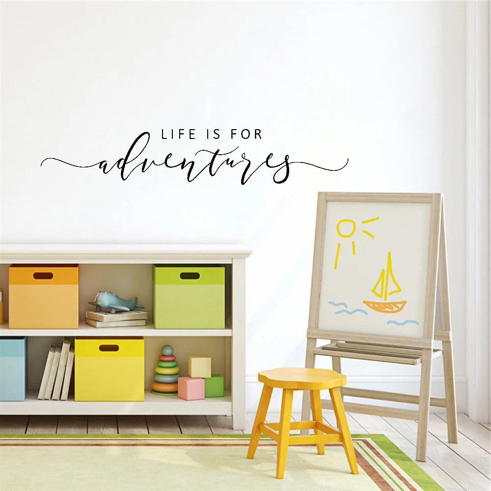 Adventures Quote Wall Sticker Removable PVC Vinyl Wall Decal Daily Mantra Decoration Inspirational Creative DIY Home Decor For Living Room Bedroom Study Room