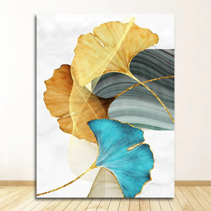 Abstract Exotic Botanical Wall Art Fine Art Canvas Prints Blue Green Yellow Floral Pictures For Living Room Bedroom Light Luxury Home Decor