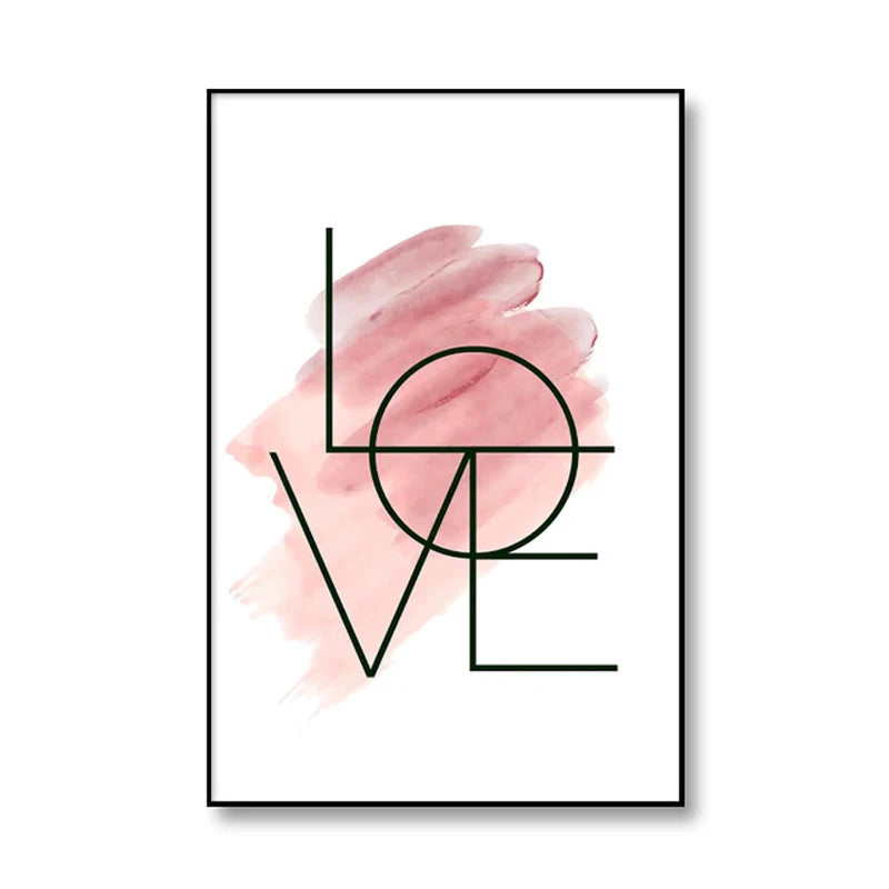 Blush Pink Love Feather Wall Art Fine Art Canvas Prints Minimalist Fashion Pictures For Living Room Girl's Bedroom Fashion Art Decor