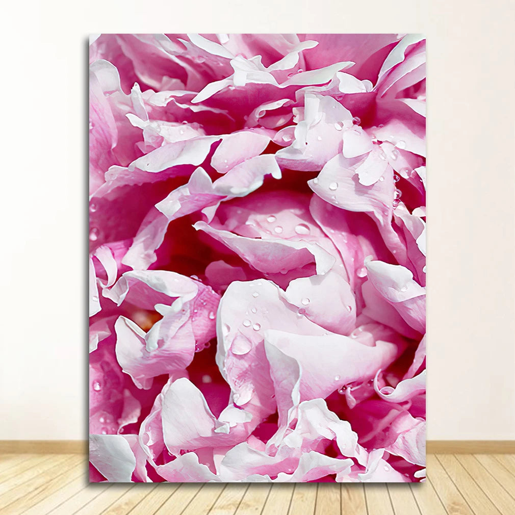 Pink Rose Floral Wall Art Fine Art Canvas Prints Chic Fashion Botany Pictures For Living Room Bedroom Boutique Art For Modern Interiors