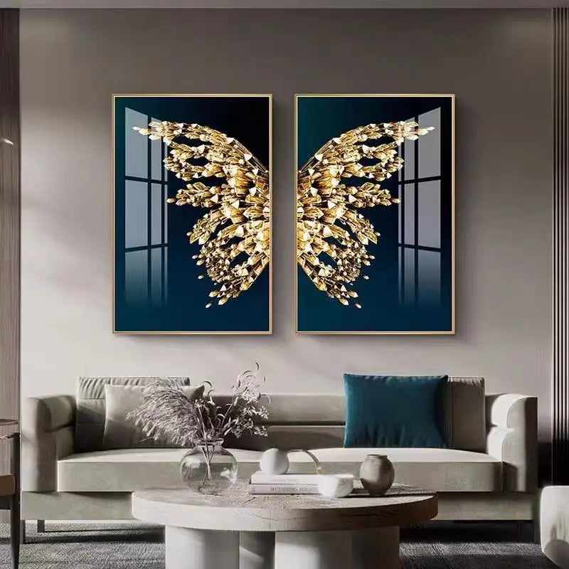 Light Luxury Living Room Decorative Painting Sofa Background Wall Simple And Fashionable Dining Room Bedroom Butterfly Painting