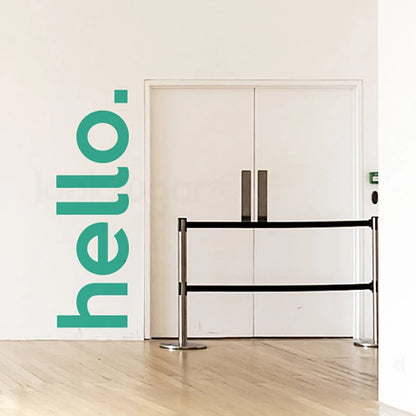 Big Hello Greeting Sign Door Wall Sticker Removable PVC Decal Creative Letters &amp; Text Word Mural For Living Room Bedroom Kid's Room Wall Décor