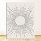 Abstract Sun Rays Wall Art Minimalist Mid Century Vintage Block Print Illustrations Fine Art Canvas Prints Pictures For Living Room Home Office Wall Decor