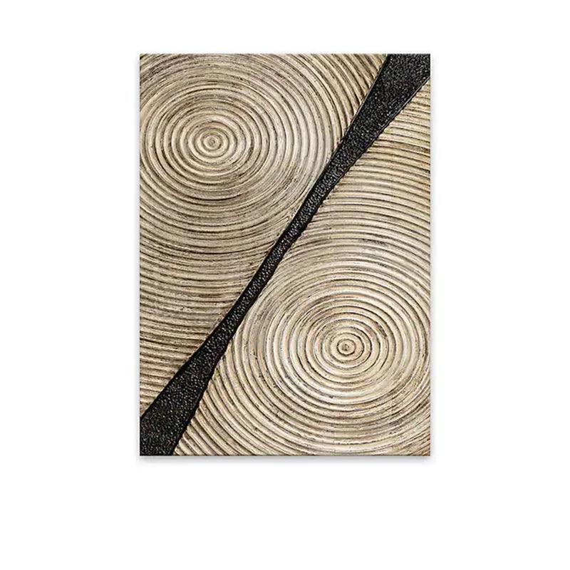 Golden Black Wood Tree Rings Wall Art Fine Art Canvas Prints Modern Abstract Pictures For Urban Loft Luxury Living Room Decor