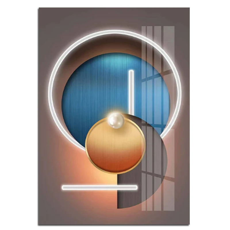 Abstract Futuristic Elements Modern Aesthetics Wall Art Fine Art Canvas Prints Pictures For Modern Loft Apartment Living Room Home Office Interior Decor