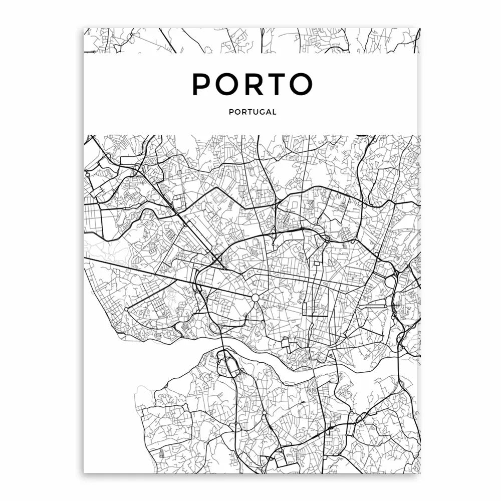 London, Paris, Amsterdam, New York City Wall Map Art Posters Modern City Map Art Abstract Minimalist Black White Canvas Posters Prints Pictures for Modern Home Office Decoration