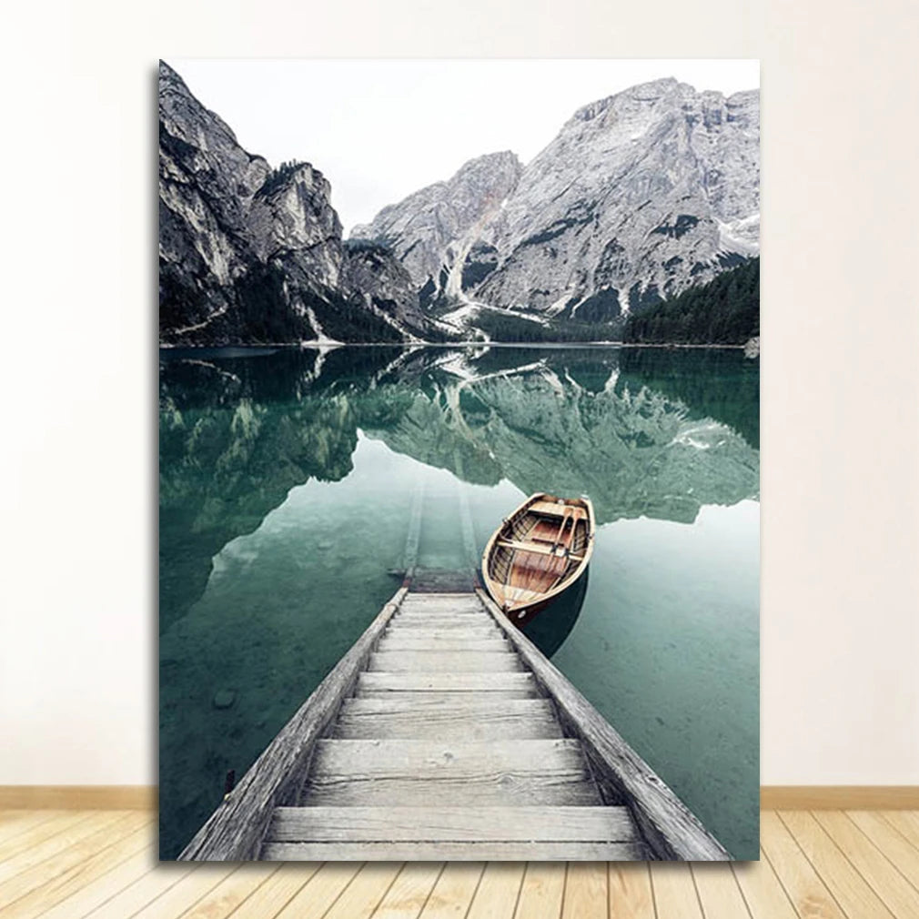 Mountain Lake Landscape Wall Art Fine Art Canvas Prints Inspirational Pictures Of Calm For Living Room Dining Room Home Office Decor 2025