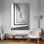 Abstract Architectural Abyss Black And White Wall Art Fine Art Canvas Prints Modern Pictures For Living Room Office Contemporary Home Decor