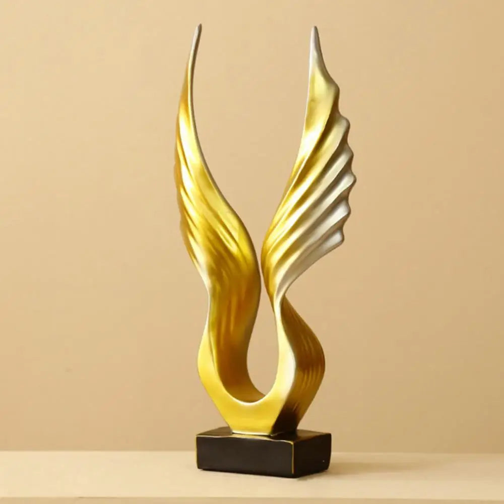 Golden Angel Wings Sculpture Hand Crafted Resin Statue For Living Room Coffee Table Sideboard Mantelpiece Light Luxury Nordic Home Decor Accessories