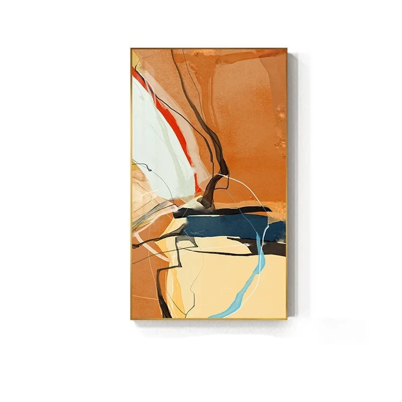Colorful Scandinavian Abstract Wall Art Fine Art Canvas Prints Modern Pictures For Apartment Living Room Foyer Entrance Hall Art Decor