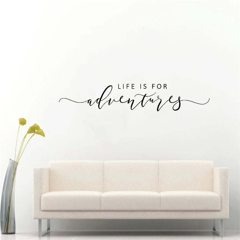 Adventures Quote Wall Sticker Removable PVC Vinyl Wall Decal Daily Mantra Decoration Inspirational Creative DIY Home Decor For Living Room Bedroom Study Room