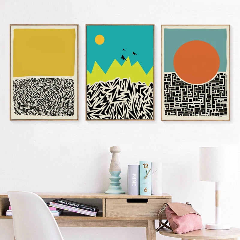 Fingerprint Abstract Wall Art Nordic Style Colorful Fine Art Canvas Prints Works Of Art For Office Living Room Modern Home Interior Decor