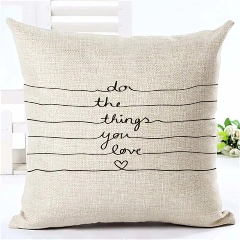 Home Sweet Home Cute Quotes Typographic Linen Cushion Covers for Living Room Sofa Throw Pillow Cases Simple Natural Modern Home Decor