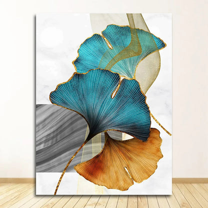 Abstract Exotic Botanical Wall Art Fine Art Canvas Prints Blue Green Yellow Floral Pictures For Living Room Bedroom Light Luxury Home Decor