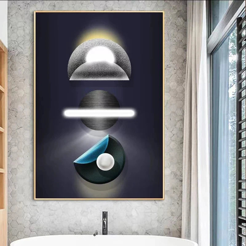 Abstract Futuristic Elements Modern Aesthetics Wall Art Fine Art Canvas Prints Pictures For Modern Loft Apartment Living Room Home Office Interior Decor