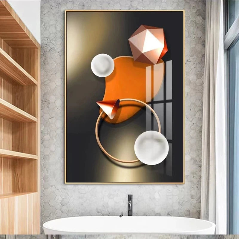 Abstract Futuristic Elements Modern Aesthetics Wall Art Fine Art Canvas Prints Pictures For Modern Loft Apartment Living Room Home Office Interior Decor