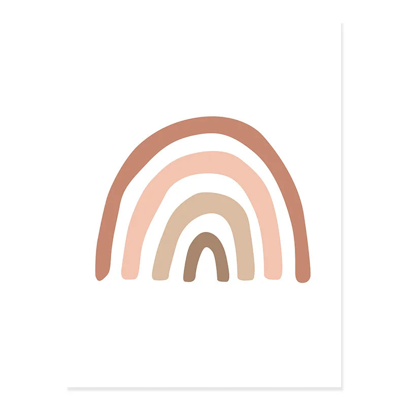 Cute Fawn Deer Wild One Rainbow Nursery Wall Art Fine Art Canvas Prints Nordic Pictures For Nursery Room Baby's Bedroom Wall Art Decor