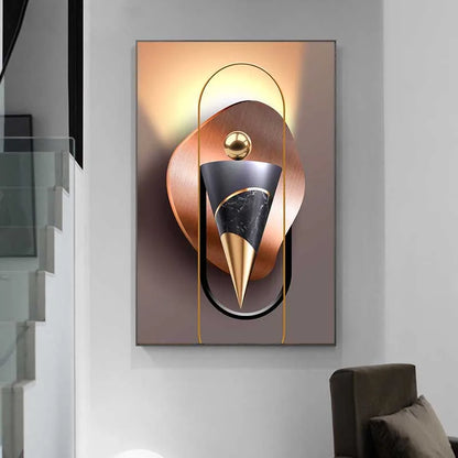 Modern Aesthetics Architectural Abstract Geometric Wall Art Fine Art Canvas Prints Pictures For Luxury Apartment Living Room Home Office Interior Decor