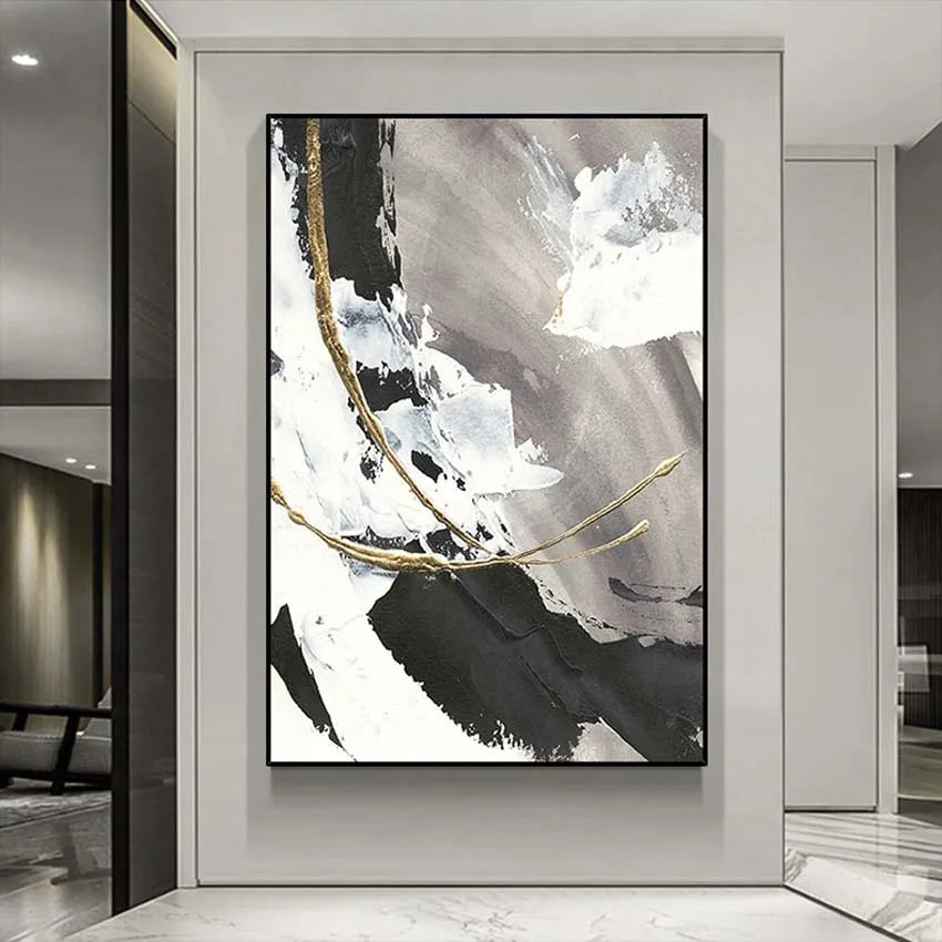 * Hand Painted * Modern Abstract Art Large Format Acrylic Oil Painting For Living Room Entrance Hall Foyer Art Decor