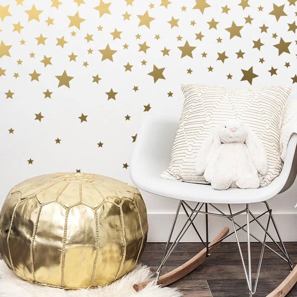 Colorful Cute Stars Wall Stickers For Nursery Room Removable Peel & Stick PVC Wall Decals For Baby's Room Kid's Room Creative DIY Decor