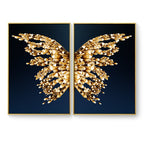 Golden Butterfly Wings Boutique Abstract Wall Art Fine Art Canvas Prints Modern Pictures For Luxury Living Room Bedroom Stylish Glamour Home Decor