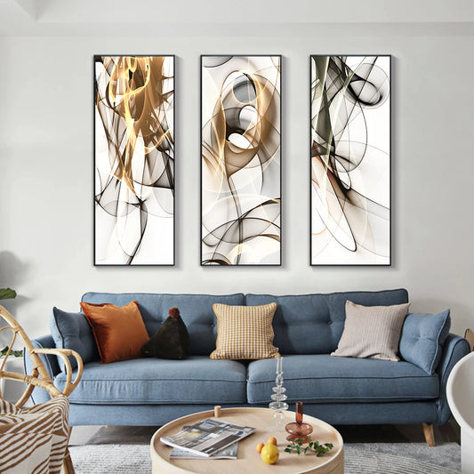 Minimalist Flowing Ethereal Abstract Wall Art Fine Art Canvas Prints Pictures For Modern Apartment Living Room Home Office Art Decor