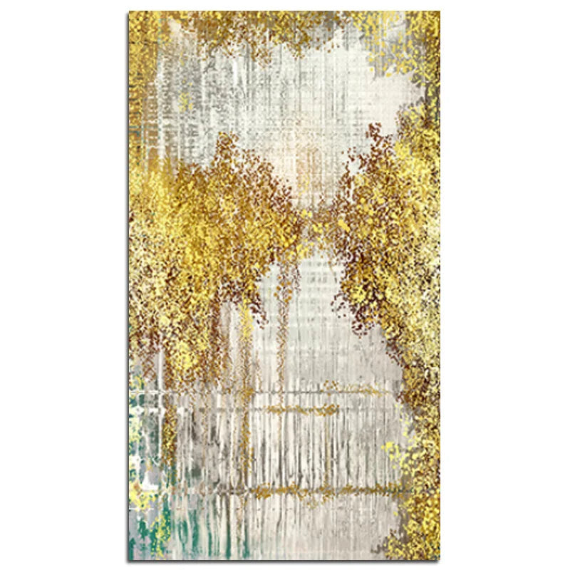 Golden Rain Abstract Auspicious Wall Art Fine Art Canvas Prints Vertical Format Pictures For Living Room Foyer Entranceway Corridor Wall Decor 2025