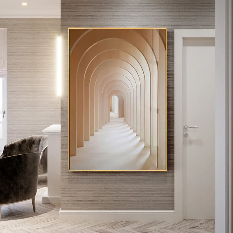 Abstract Architectural Abyss Black And White Wall Art Fine Art Canvas Prints Modern Pictures For Living Room Office Contemporary Home Decor